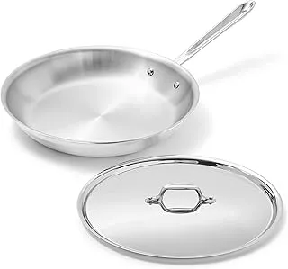 All-Clad D3® Stainless Steel 12 inch Frying Pan With Lid- Made in the USA- The Original Bonded Professional Cookware- Oven Safe & Induction Compatible